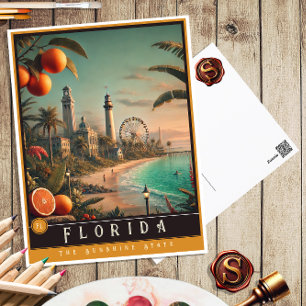 Florida Hyperrealistische Postkarte des Bundesst