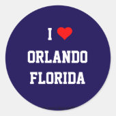 FLORIDA: I Liebe Orlando, Florida Runder Aufkleber (Vorderseite)
