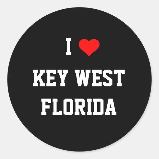 FLORIDA: Ich Liebe Key West, Florida Runder Aufkleber (Vorderseite)