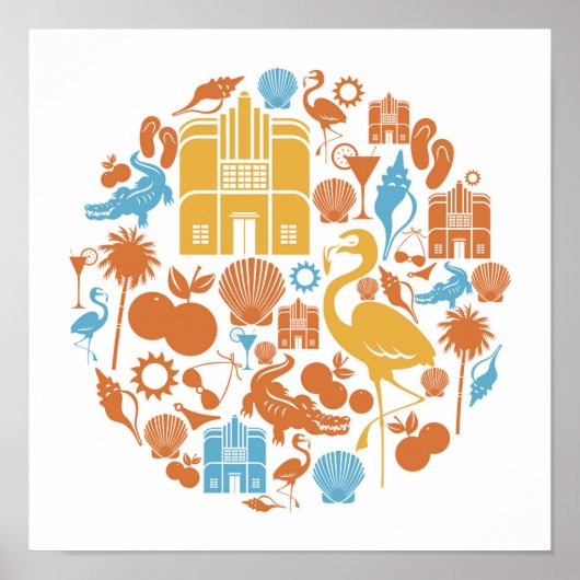 Florida Icons Poster (Vorne)