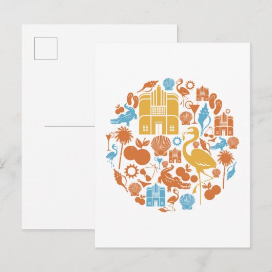 Florida Icons Postkarte (Vorne/Hinten)