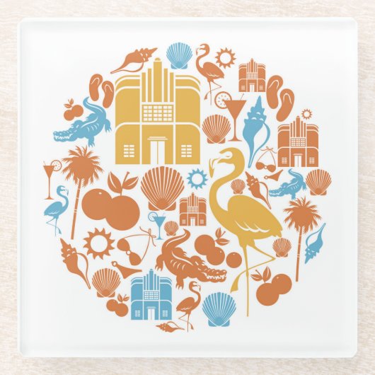 Florida-Ikonen Glasuntersetzer (Vorderseite)