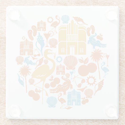 Florida-Ikonen Glasuntersetzer (Rückseite)