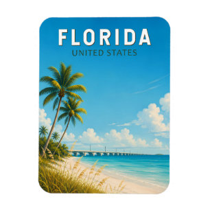 Florida-Illustration Reise Kunst Vintage Magnet