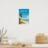Florida-Illustration Reise Kunst Vintage Poster (Küche)