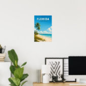 Florida-Illustration Reise Kunst Vintage Poster (Heimbüro)