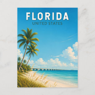 Florida-Illustration Reise Kunst Vintage Postkarte