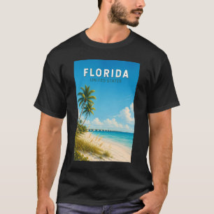 Florida-Illustration Reise Kunst Vintage T-Shirt
