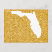 Florida im Glitzer Weiß und Gold Postkarte (Vorderseite)