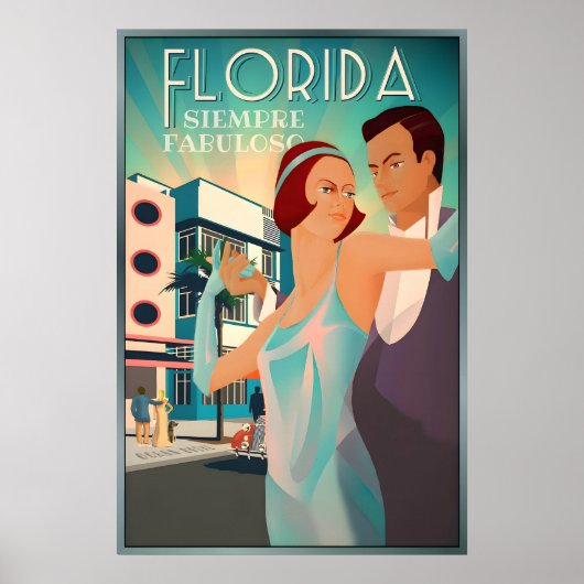 Florida Immer Fabulös Retro South Beach High Poster (Vorne)