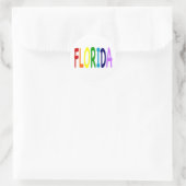 FLORIDA in einem Regenbogen von Farben Runder Aufkleber (Tasche)