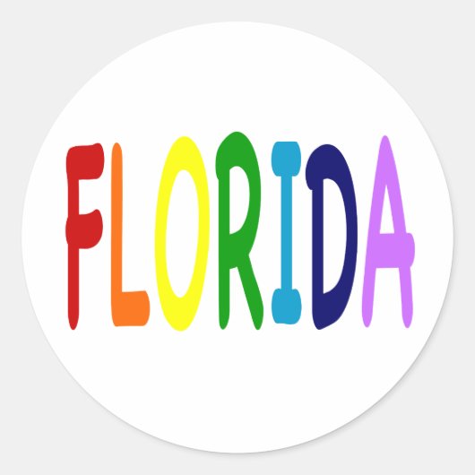 FLORIDA in einem Regenbogen von Farben Runder Aufkleber (Vorderseite)