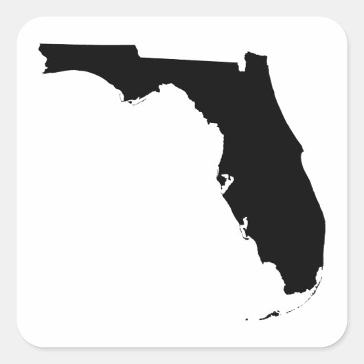 Florida in Schwarz und Weiß Quadratischer Aufkleber (Vorderseite)