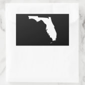 Florida in Weiß und Schwarz Rechteckiger Aufkleber (Tasche)