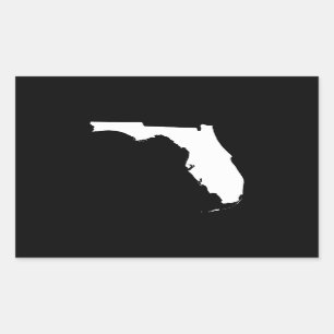 Florida in Weiß und Schwarz Rechteckiger Aufkleber