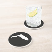 Florida in Weiß und Schwarz Sandstein Untersetzer (Seite)