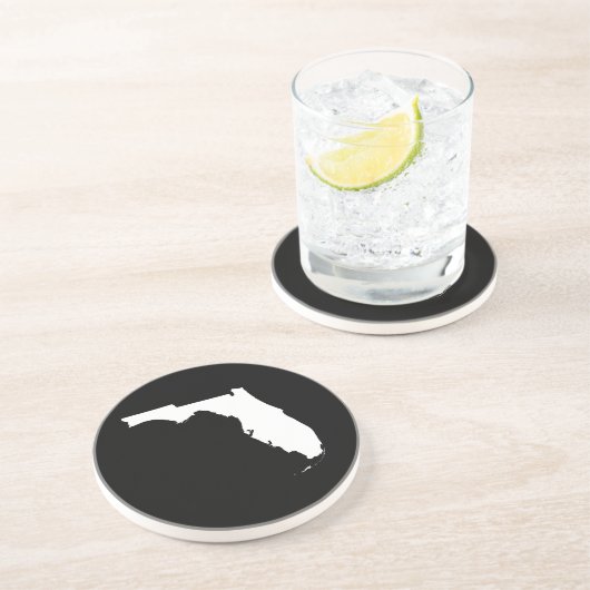 Florida in Weiß und Schwarz Sandstein Untersetzer (Seite)