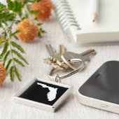 Florida in Weiß und Schwarz Schlüsselanhänger (Seite)