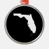 Florida in Weiß und Schwarz Silbernes Ornament (Vorne)