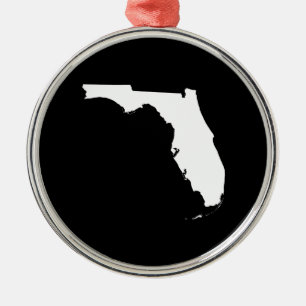 Florida in Weiß und Schwarz Silbernes Ornament