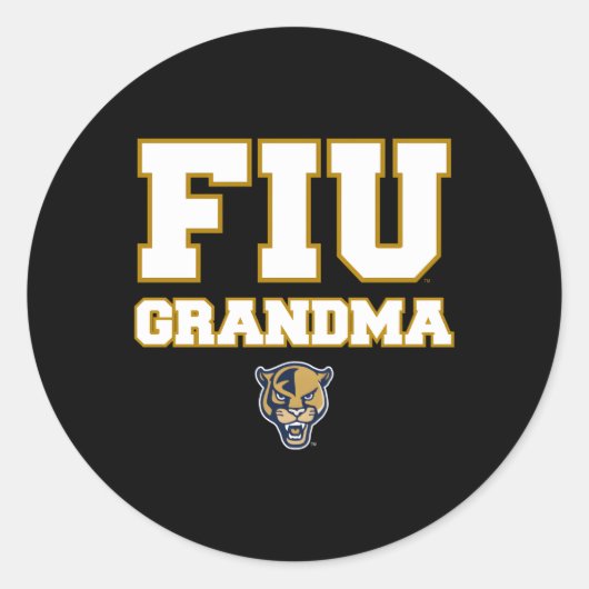 Florida International Fiu Panthers Grandma Runder Aufkleber (Vorderseite)