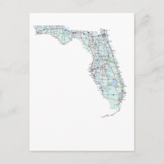 Florida Interstate Karte Postkarte (Vorderseite)