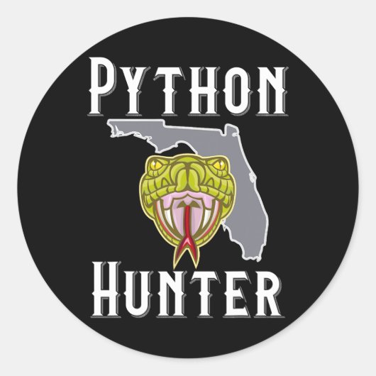 Florida Invasive Pythons Jagen Runder Aufkleber (Vorderseite)