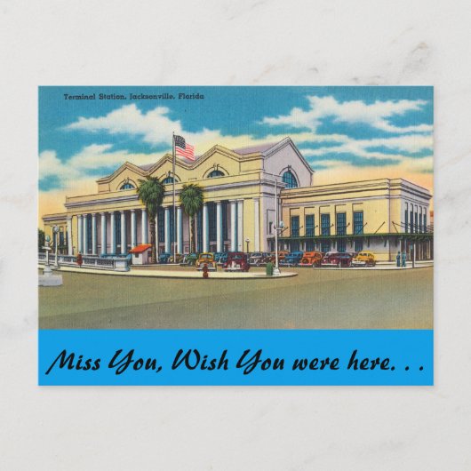 Florida, Jacksonville, Terminal Station Postkarte (Vorderseite)