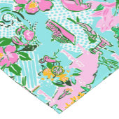 Florida-Karte Preppy Palm Beach Muster Druck Kurzer Tischläufer (Ecke)