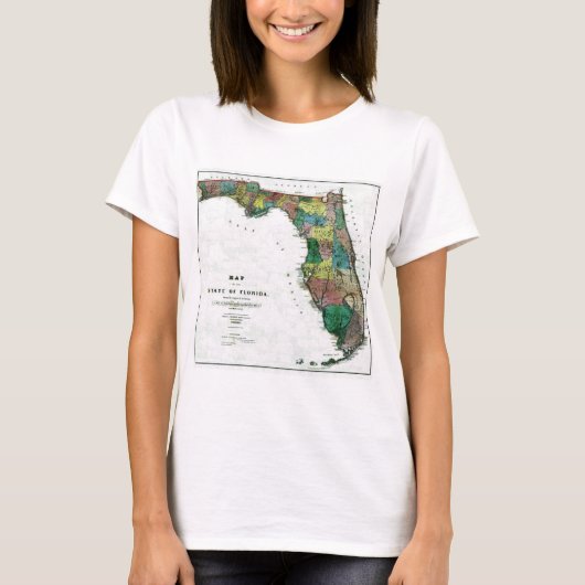 Florida-Karte und Staats-Flagge T-Shirt (Vorderseite)