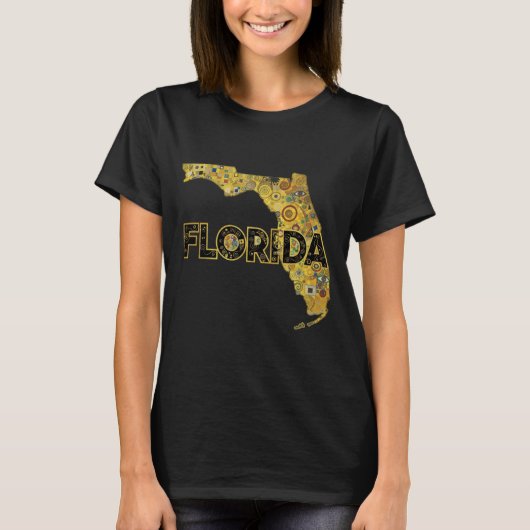 Florida Karte und Text T-Shirt (Vorderseite)