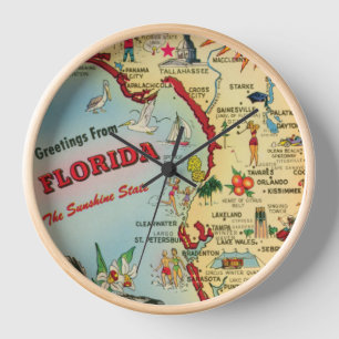 Florida-Karte Wanduhr