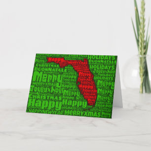 Florida Karte Word Art Weihnachtskarte