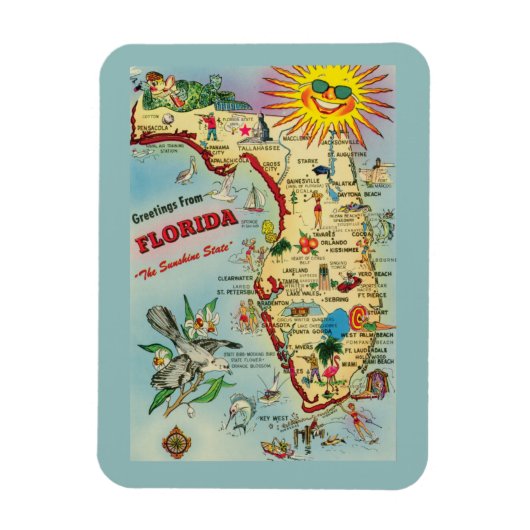 Florida-Kartenmagnet Magnet (Vertikal)