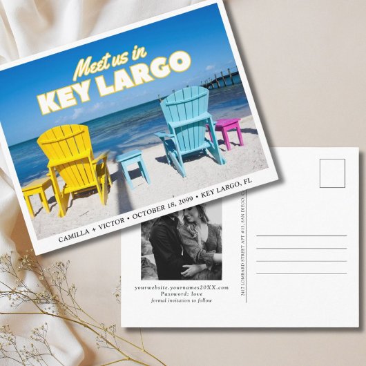 Florida Key Largo Wedding Save the Date Postcard Postkarte
