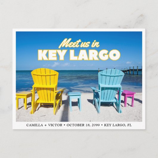 Florida Key Largo Wedding Save the Date Postcard Postkarte (Vorderseite)