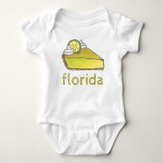 Florida Key Limon Pie Slice Dessert Feinschmecker Baby Strampler (Vorderseite)