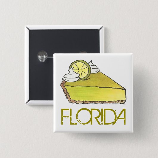 Florida Key Limon Pie Slice Dessert Feinschmecker Button (Vorne & Hinten)