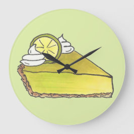 Florida Key Limon Pie Slice Dessert Feinschmecker  Große Wanduhr