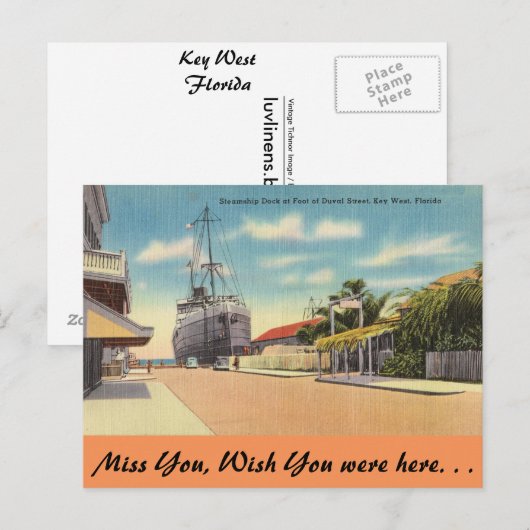 Florida, Key West, Duval St. Postkarte (Vorne/Hinten)