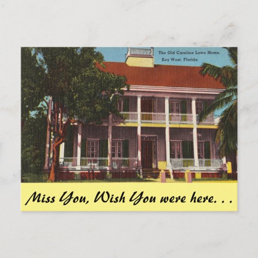 Florida, Key West, Old Lowe House Postkarte (Vorderseite)