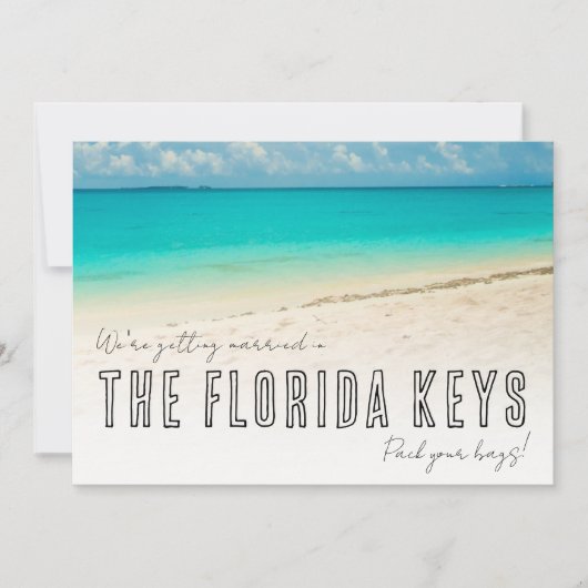 Florida Keys Beach Hochzeit Save the Date Ankündigung (Vorderseite)