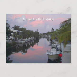 Florida Keys Canal mit dem Grußtext Postkarte