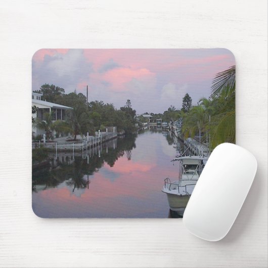 Florida Keys Canal Sunset Mousepad (Mit Mouse)