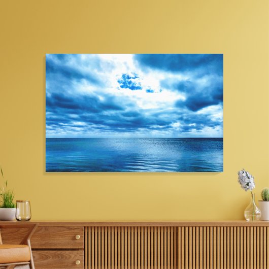 Florida Keys Deep Blue Ocean Cloudy Sky Scene Leinwanddruck (Insitu (Wohnzimmer))