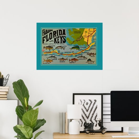 Florida Keys Fish Poster (Heimbüro)