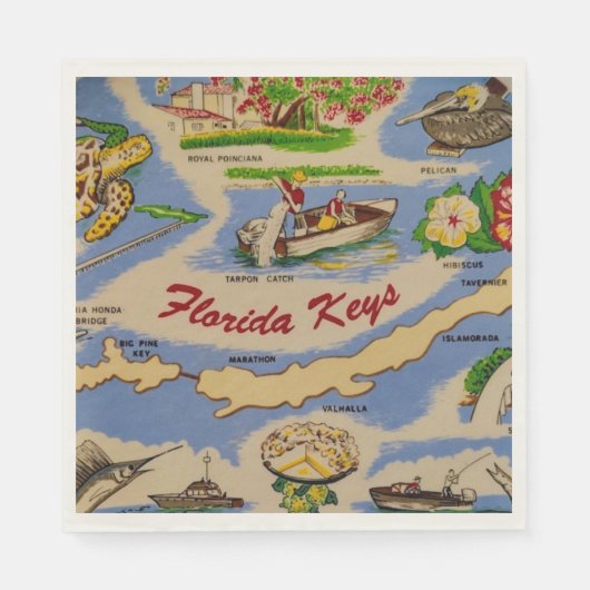Florida Keys Fun Papier Serviette (Vorderseite)