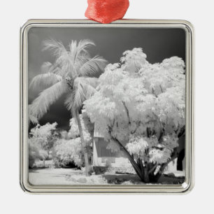 Florida Keys-Haus und seine Palmen, USA. 2 Ornament Aus Metall