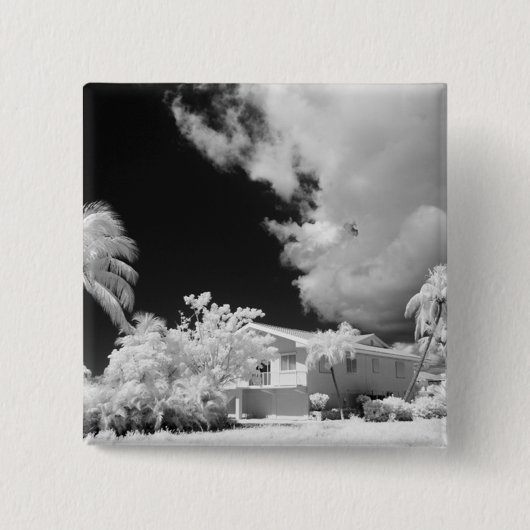 Florida Keys House und seine Palmen, USA. Button (Vorderseite)