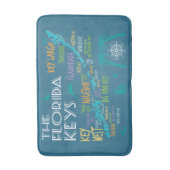 Florida Keys Karte mit farbigen Namen Badematte (Vorderseite Vertikal)